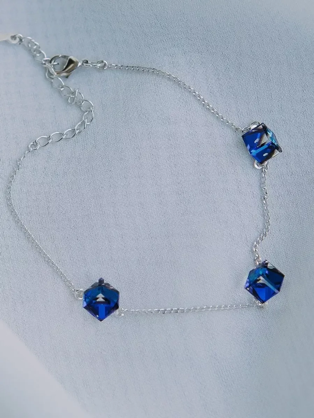 Браслет Миражи с синими кристаллами-хамелеонами Swarovski