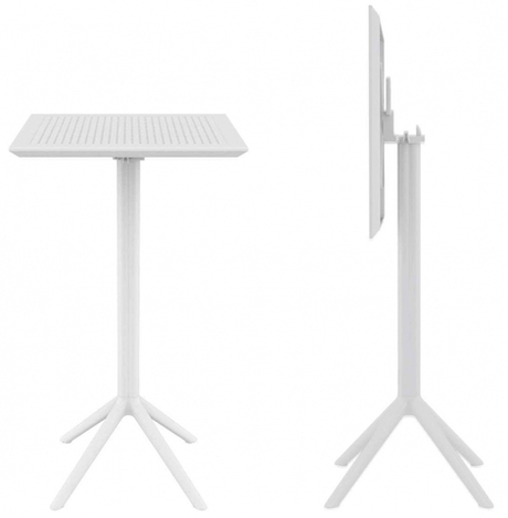 Стол пластиковый барный складной Siesta Contract Sky Folding Bar Table 60, белый
