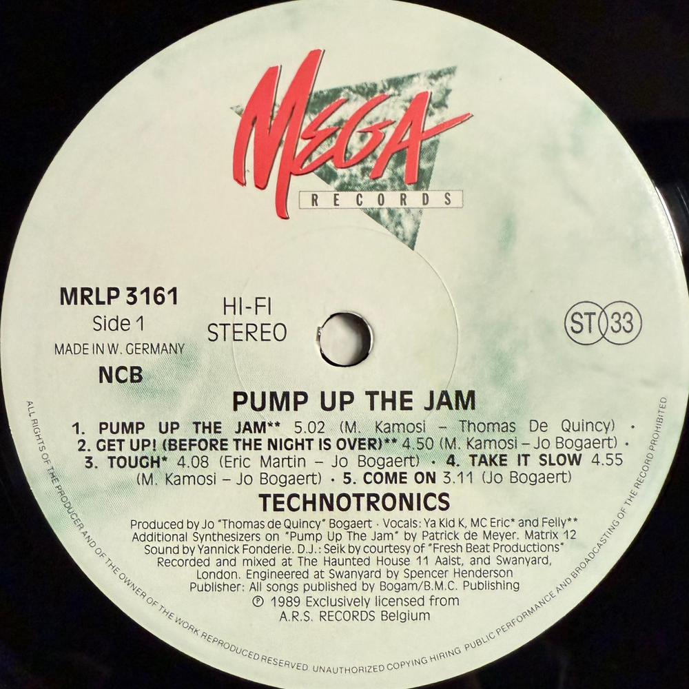 Technotronic ‎– Pump Up The Jam (Скандинавия 1990г.)