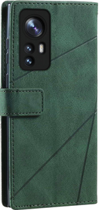 Дизайнерский чехол-книжка из кожи для XIAOMI 12/12X (не PRO,T,S,LITE) с отделом для наличных, 3 слотами для карт и подставкой