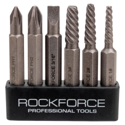 Отвертка ударная с набором бит и экстракторами резьбы 7пр. RockFORCE RF-5064V