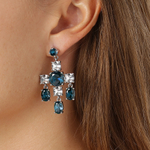Серьги Dyrberg Kern LEONORA SS ROYAL BLUE / CRYSTAL 430124