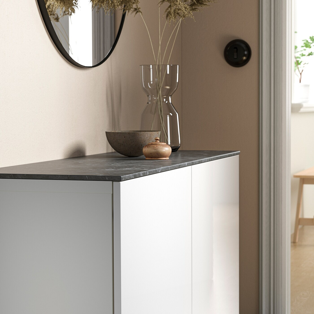 Верхняя панель IKEA BESTA (БЕСТО), Черный / Эффект мрамора, 120x42 см