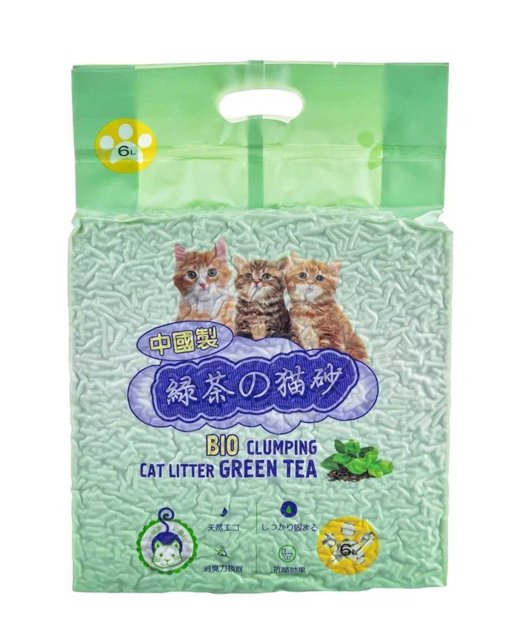 Наполнитель HAKASE AREKKUSU комкующийся TOFU Зеленый чай 6 л