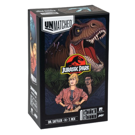 Настольная игра Unmatched. Jurassic Park. Dr. Sattler vs T. Rex (правила на русском языке)