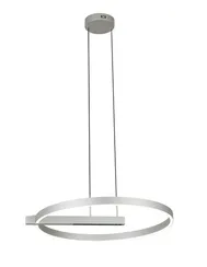 Люстра подвесная светодиодная Rilon 2598/600 BRUSHED+SILVER, 80 Вт, серебристая