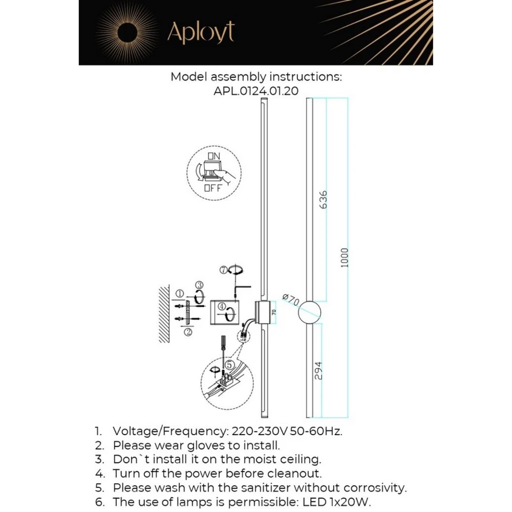 Настенный светодиодный светильник Aployt Gabi APL.0124.01.20