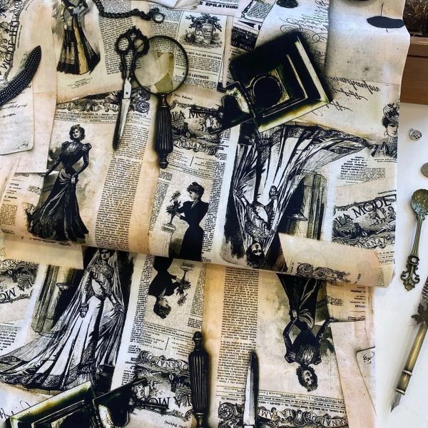 ДАМА ВИНТАЖ 100% хлопок, Handmade Fabrics, отрез 80 см 1