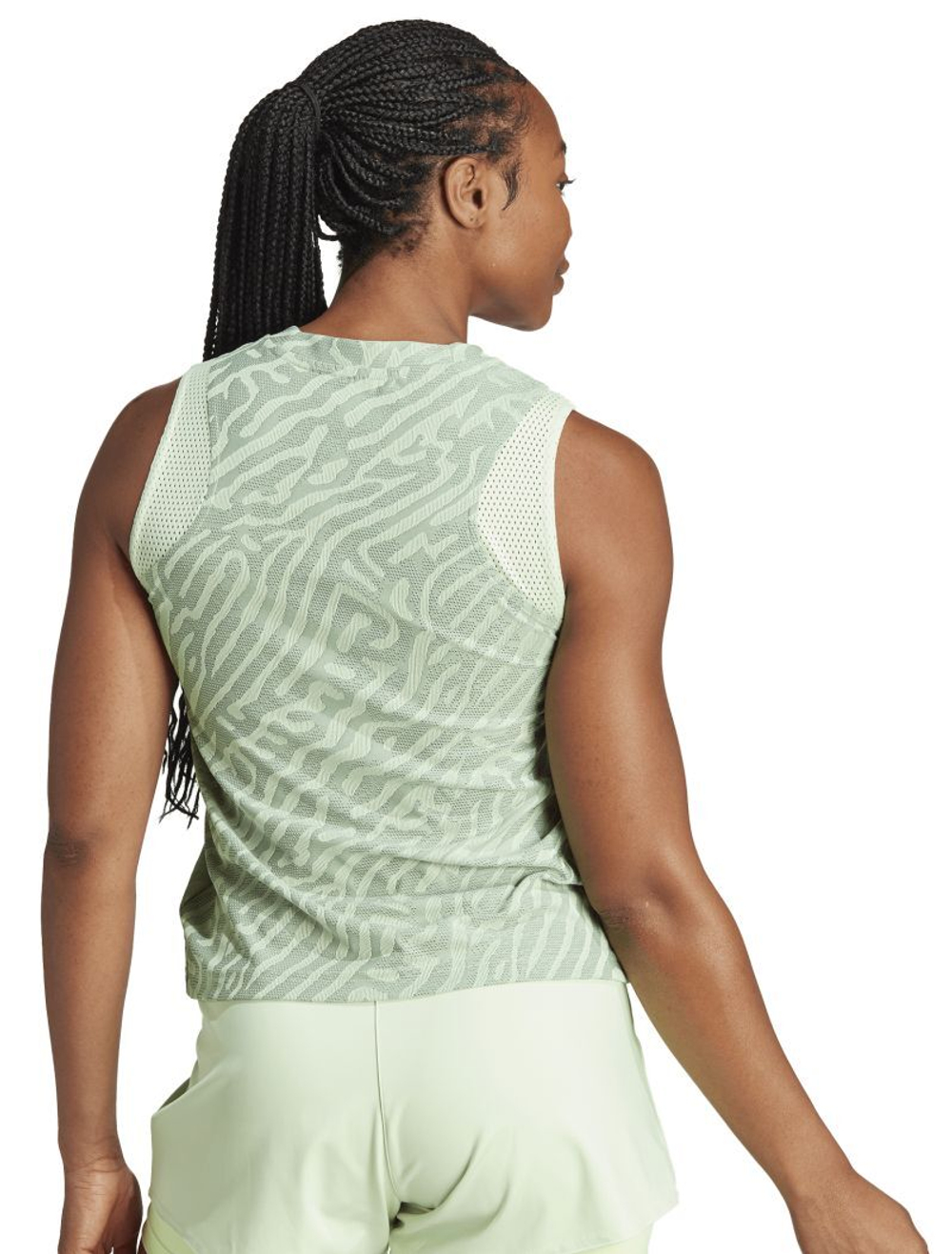 Женский топ теннисный Adidas Airchill Pro Match Tank - silver green/semi green spark