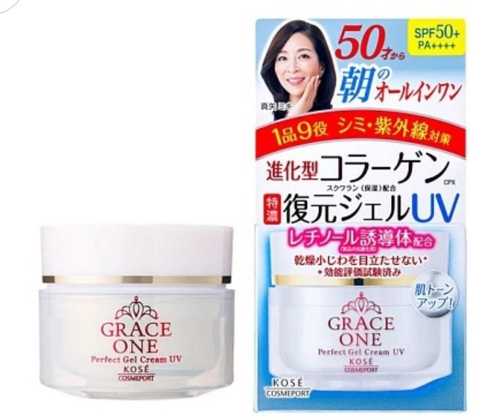 KOSE Grace One Perfect Whitening Gel Cream - питательный и осветляющий дневной крем-гель с защитой от солнца, 100 гр