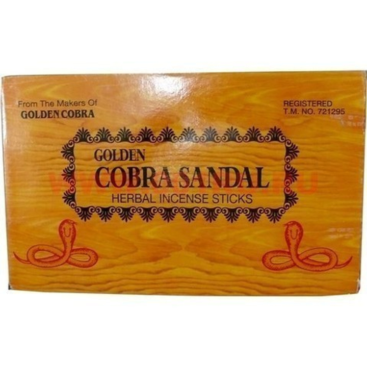 New India Perfumery Works Golden Cobra Sandal Благовоние-масала Золотая Кобра Сандал, 15 шт