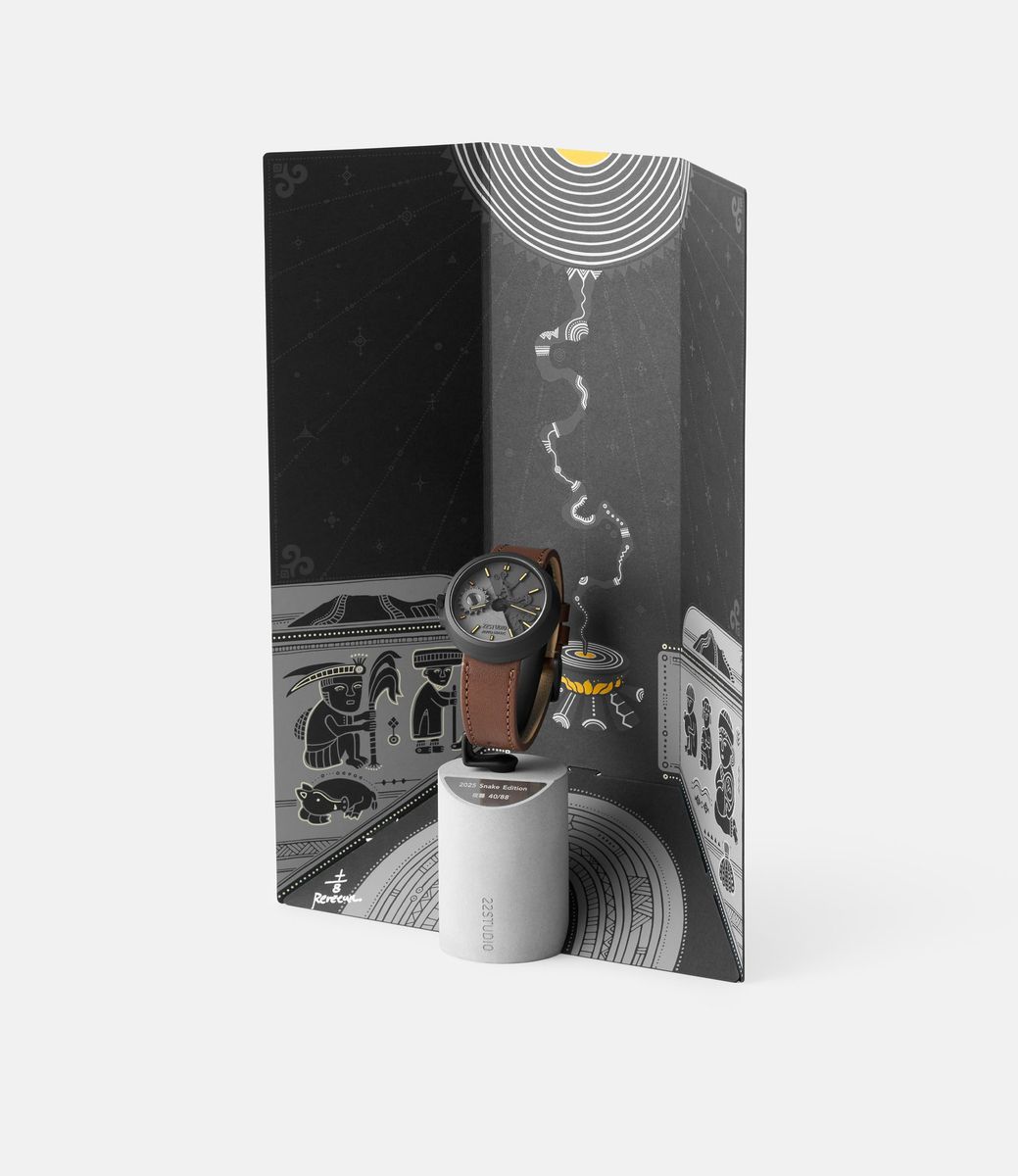 22studio Limited Snake Edition Night — часы с бетонным циферблатом 45 мм