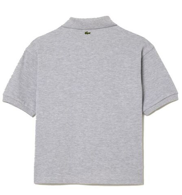 Футболка для мальчика теннисная Lacoste Cotton Pique Print Polo Shirt - серый