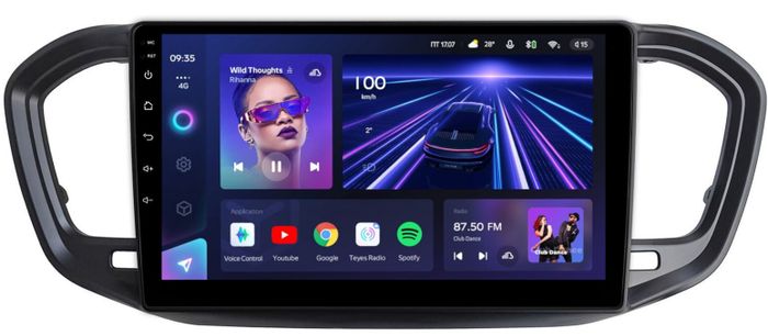 Магнитола для Lada Vesta NG 2023+ (ШГУ, рамка черная матовая 9) - Teyes CC3L на Android 10, CarPlay, 4G SIM-слот