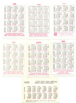 № 5 Набор Календариков 25 шт. Страхование 1971-1986 гг.