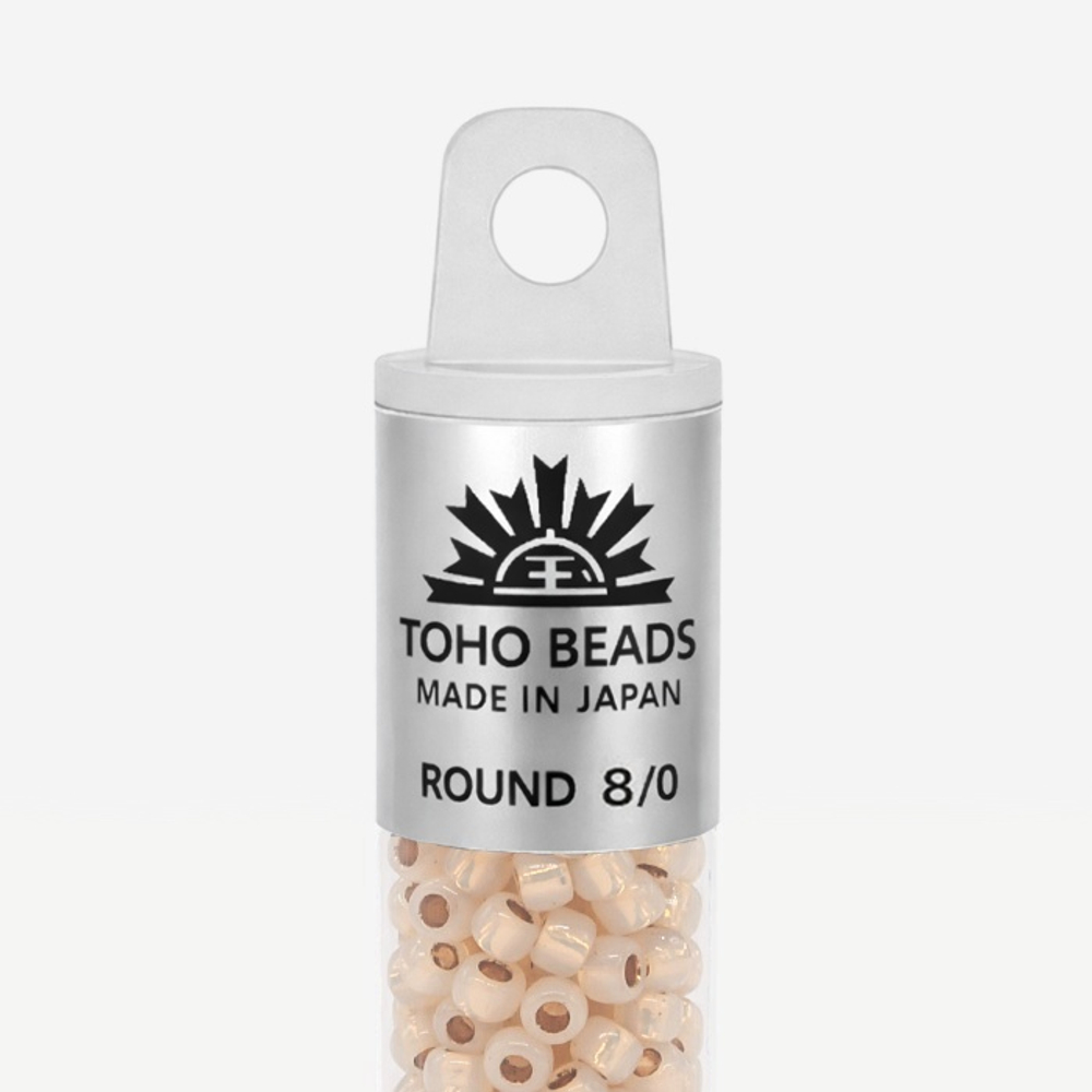 Японский бисер TOHO Round 8/0 (№751), с внутренним покрытием золотом 24K, прозрачный