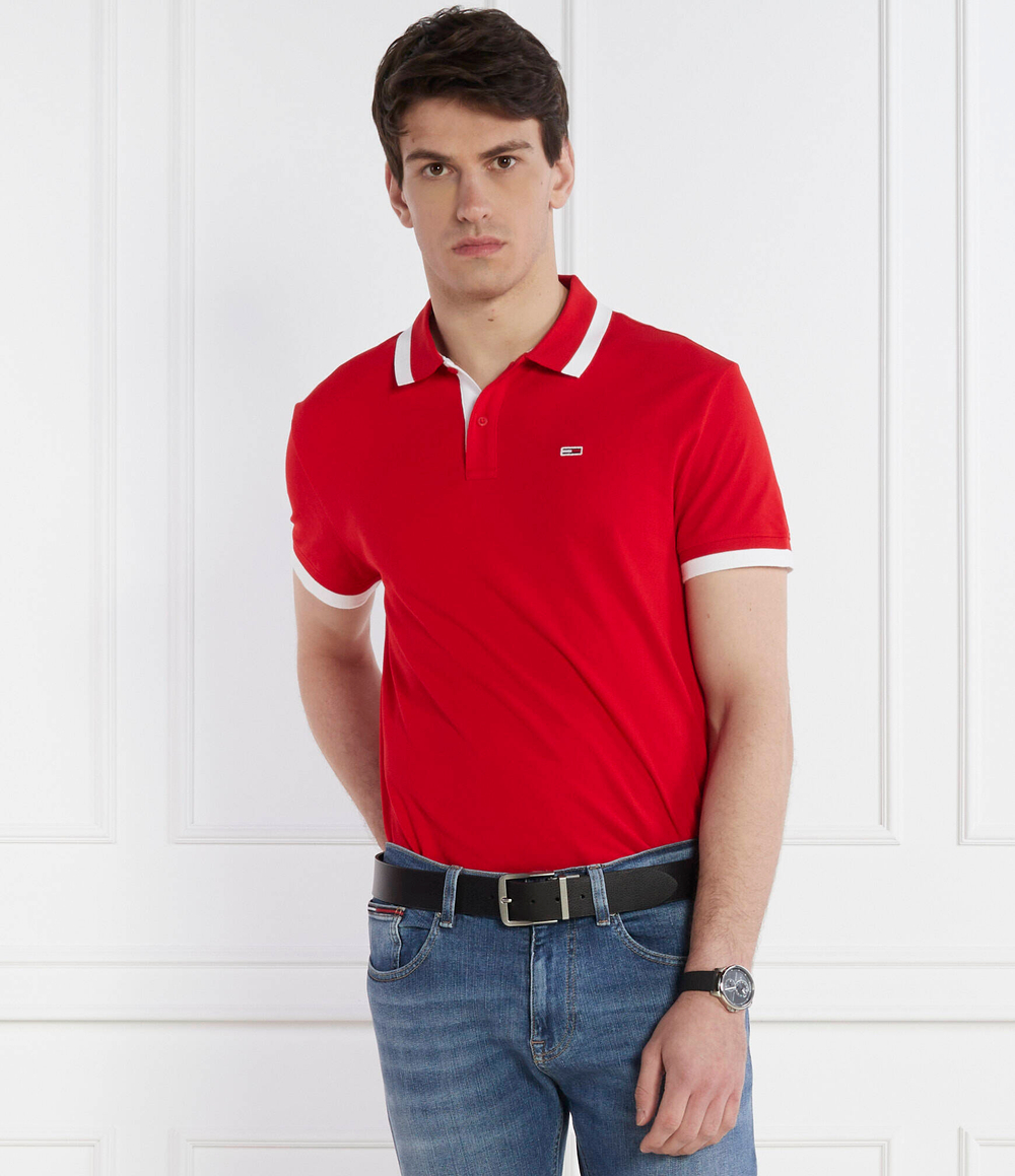 Поло TJM REG SOLID TIPPED Tommy Jeans - красный(DM0DM18313)