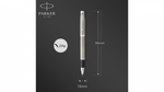 Ручка-роллер Parker IM Stainless Steel CT, стержень: F, цвет чернил: black, в подарочной упаковке.