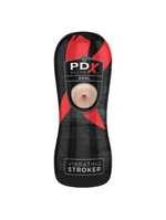Мастурбатор-анус в тубе с вибрацией PDX ELITE Vibrating Anal Stroker (Цвет: черный с телесным)