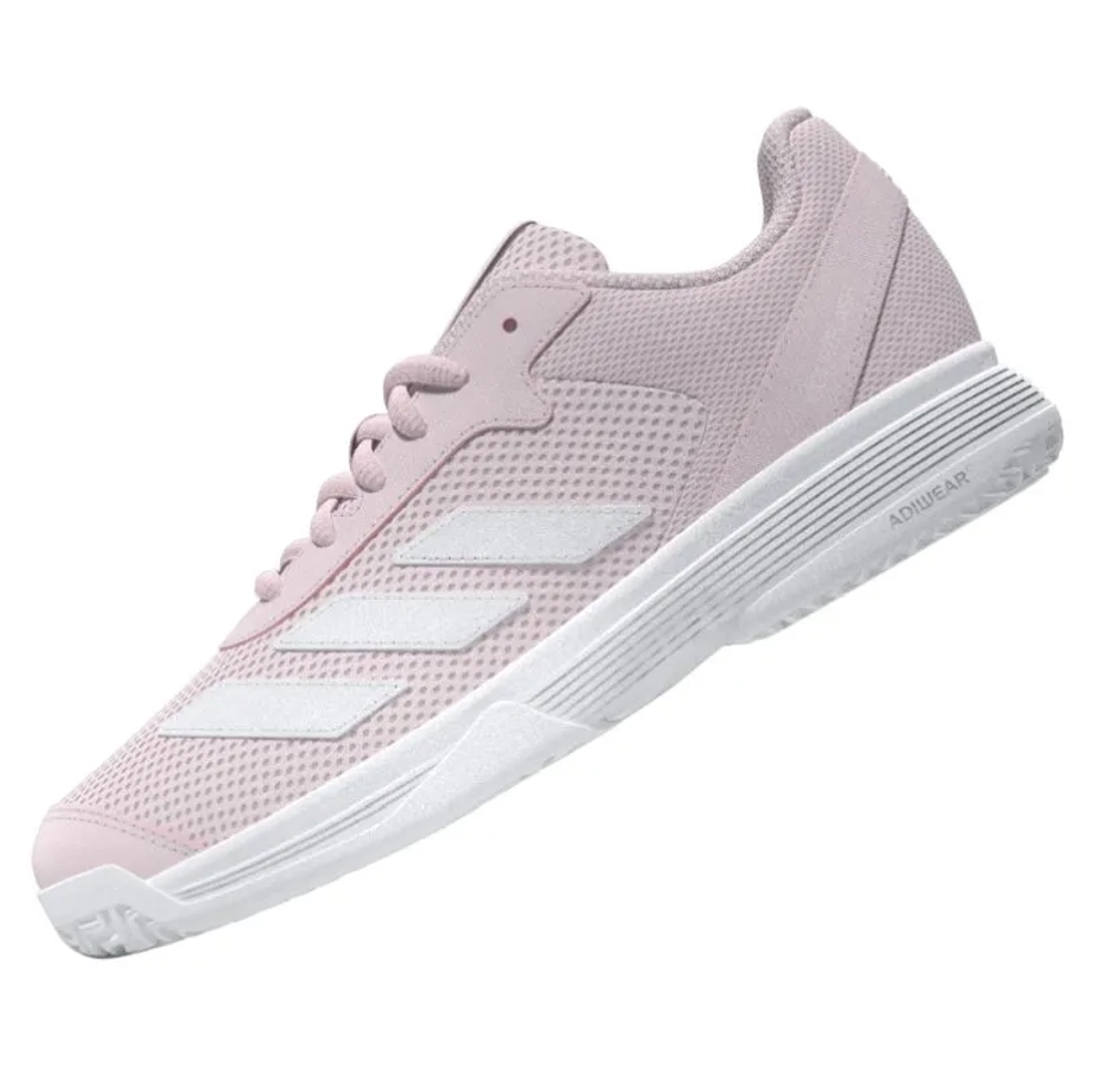 Детские теннисные кроссовки Adidas Courtflash K - distilled pink/cloud white/cloud white