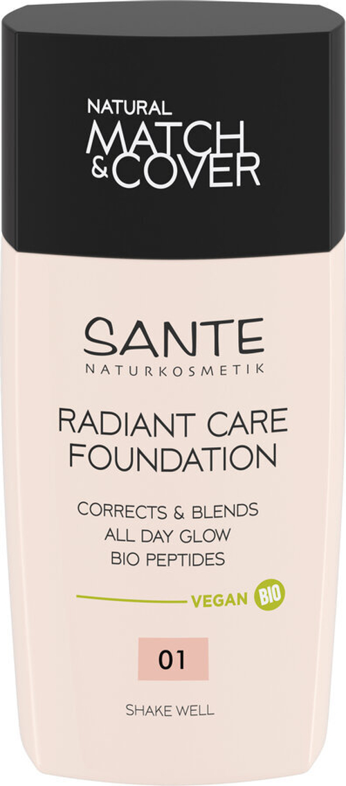 Тональный крем Radiant Care Foundation 01, оттенок «Теплый слоновый кость» Sante, 30 мл