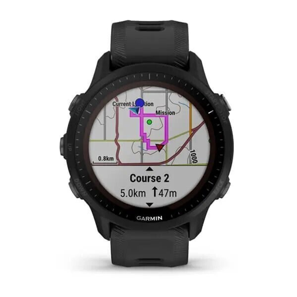 Умные часы Garmin Forerunner 955 Solar с черным ремешком