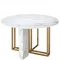 Стол Marble Cross Round, Ø130 см, белый керамогранит
