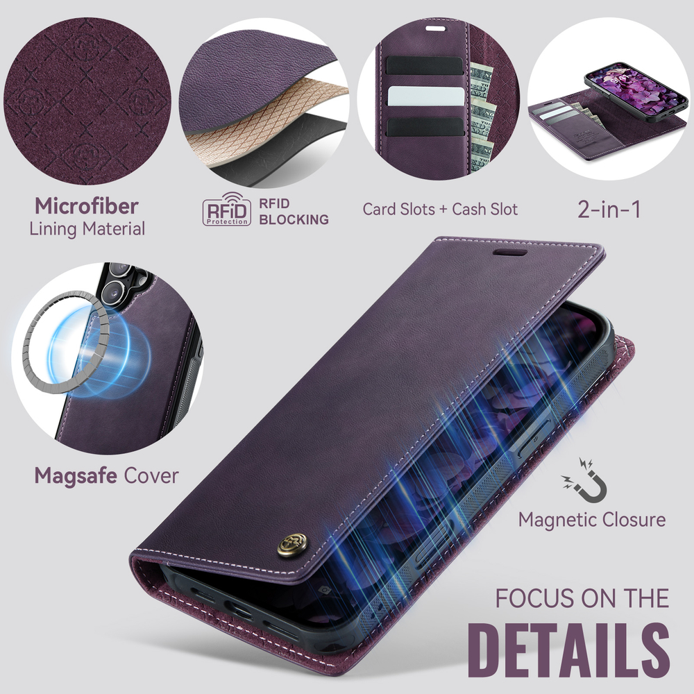 Чехол-кошелек CaseMe 2 in 1 MagSafe iPhone 17