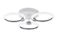 Люстра потолочная светодиодная Rilon 2539/3 WHITE+GRAY, 64 Вт, серая и белая