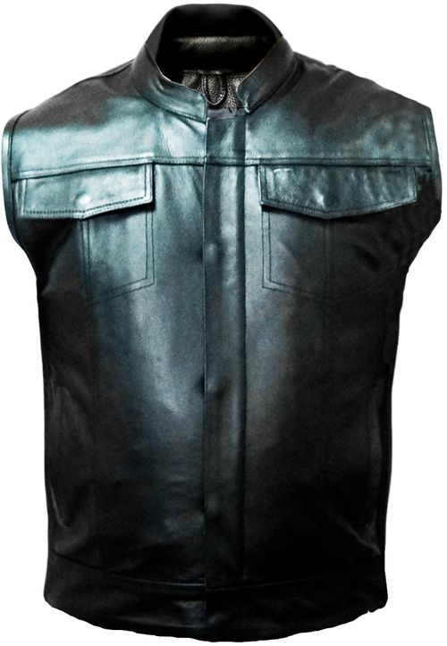 Купить Мотожилет Кожаный Hawk moto Boss / Черный