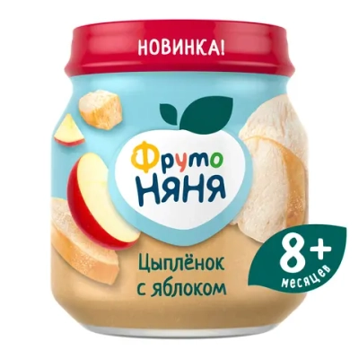 Пюре ФрутоНяня Цыпленок-яблоко с 8 мес 100 г
