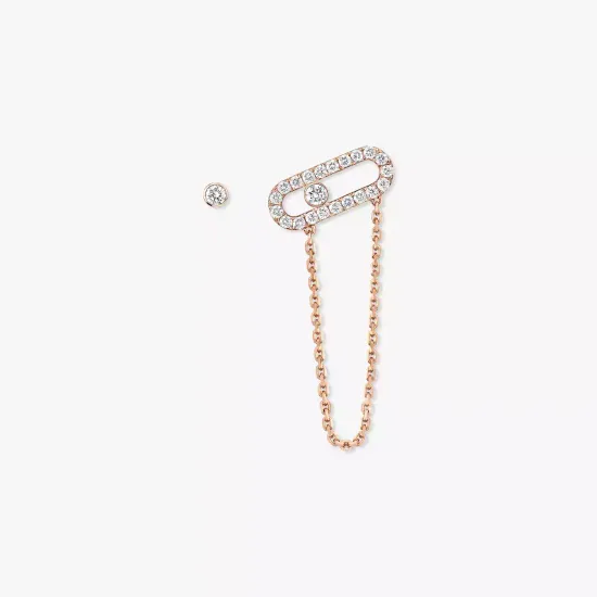 Серьги Messika Move Uno chain and stud earrings