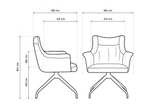 Стул на металлокаркасе Woodville Kaser 360 крутящийся ivory, black, ножки черные