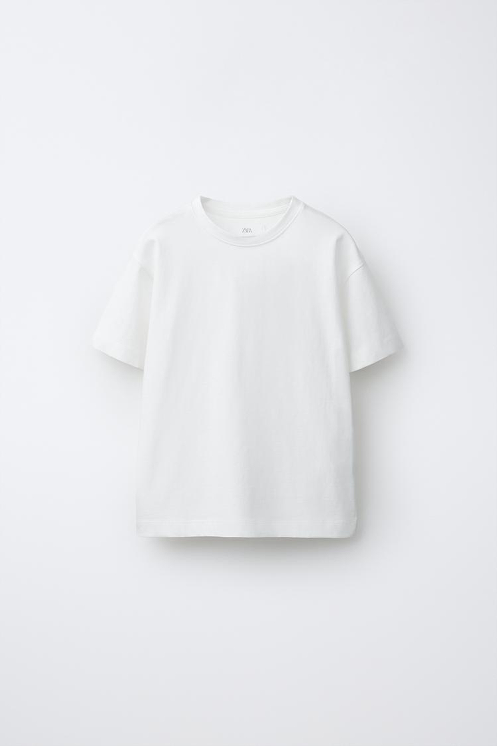 ZARA БАЗОВАЯ ФУТБОЛКА, БЕЛЫЙ