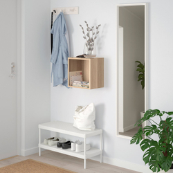 IKEA EKET  (ИКЕА ЕКЕТ)  -  Шкаф настенный - имитация дуба, бейцованного в белый цвет 35x25x35 см