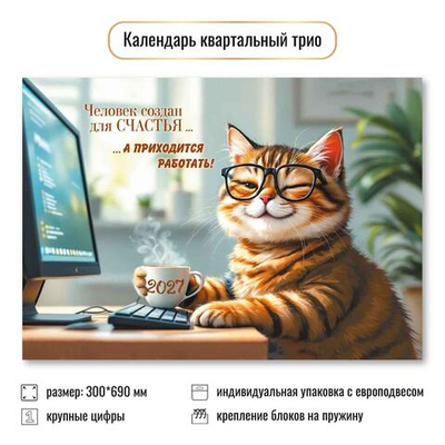 Календарь трио 2027 "Офис" 10021 (Квадра)