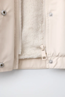 ZARA ПРОРЕЗИНЕННЫЙ ДОЖДЕВИК WATER RESISTANT, ЭКРЮ