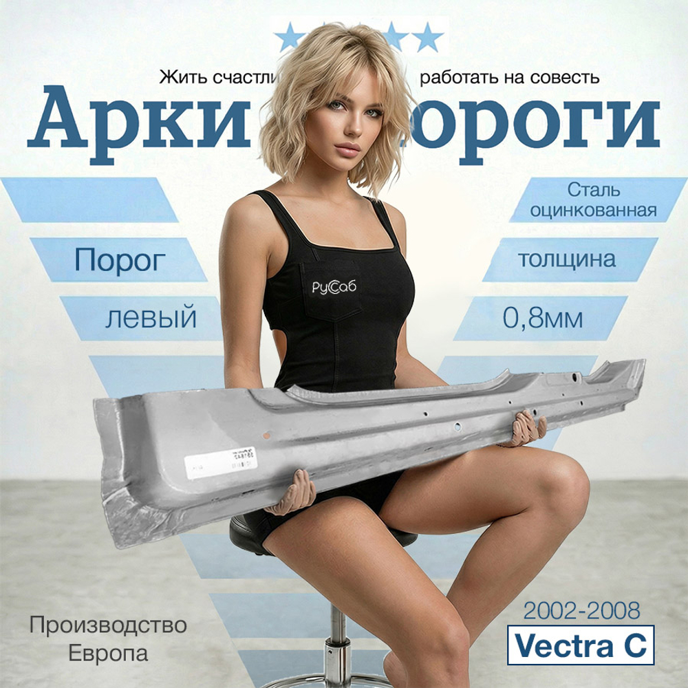 Порог левый Opel Vectra C 2002-2008 (Polcar)