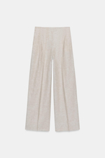 БРЮКИ ПРЯМОГО КРОЯ СО СКЛАДКАМИ ИЗ СМЕСОВОГО ЛЬНА — ZARA