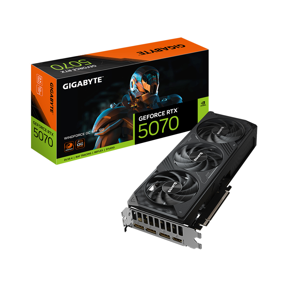 Видеокарта Gigabyte (GV-N5070WF3OC-12GD) RTX5070 WINDFORCE OC 12G