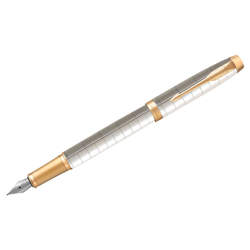Ручка перьевая PARKER "IM Premium Pearl GT", корпус жемчужный лак, позолоченные детали, синяя, 2143649