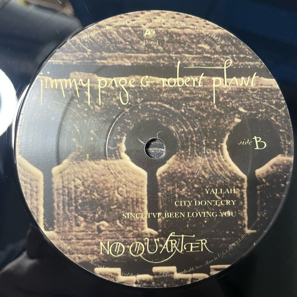 Винтажная виниловая пластинка LP Jimmy Page Robert Plant No Quarter (США 1994)