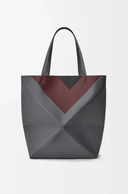 Loewe Сумка-тоут XL Puzzle Fold из телячьей кожи наппа, темно-серый