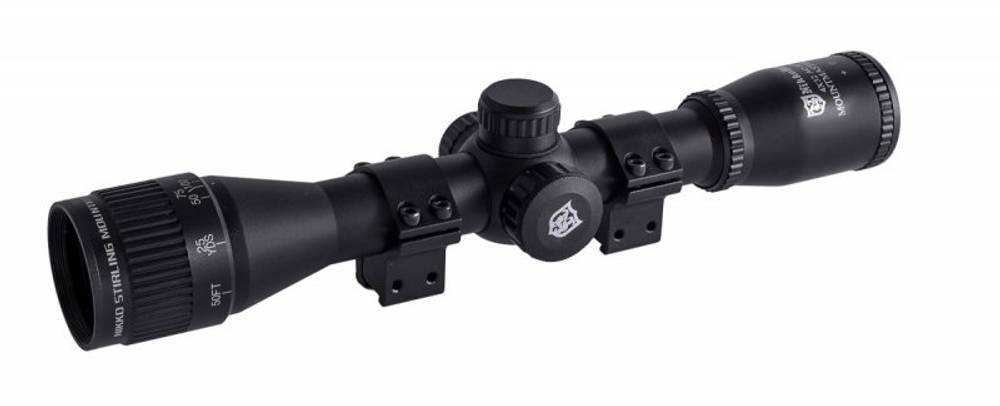 Прицел Nikko Stirling серии MOUNTMASTER 4x32, Half MD, подсветка красн./зелен., АО, 2 кольца на 11мм