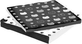 Салфетки, Хэппи Мяу, Котики, Черный/Белый, 33*33 см, 20 шт.