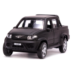 Модель ин. мет. "UAZ PICKUP" матовый черный 12см, открыв. двери, в коробка PICKUP-BE (Технопарк)
