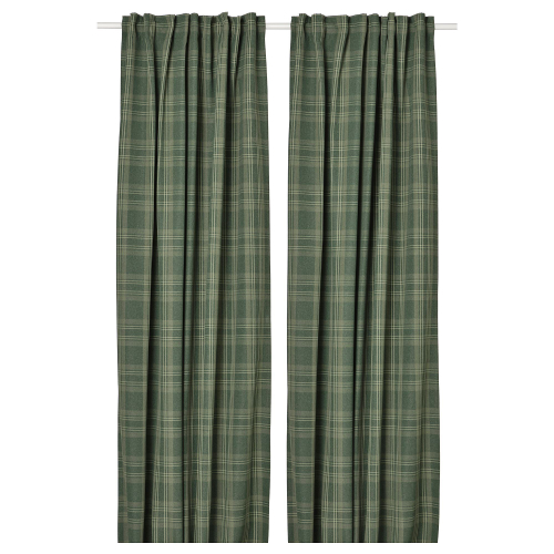 Комплект штор IKEA HAGGVECKMAL, Темно-зеленый, 145х250 см, 2 шт