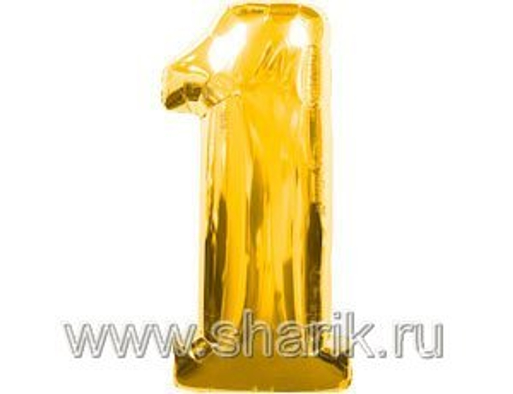 Шар фольга 40" "Цифры" 0 - 9 (101 см) золото