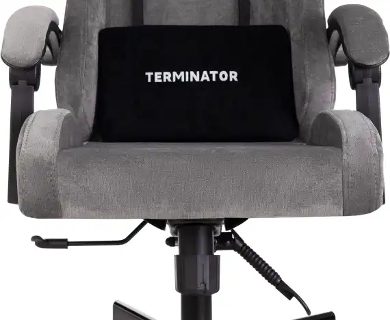 Кресло игровое Knight Terminator серый Light-19 с подголов. крестов. металл