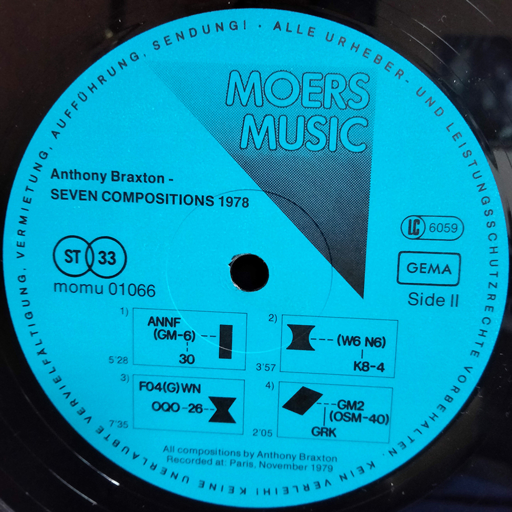 Anthony Braxton / Seven Compositions 1978 (LP)
